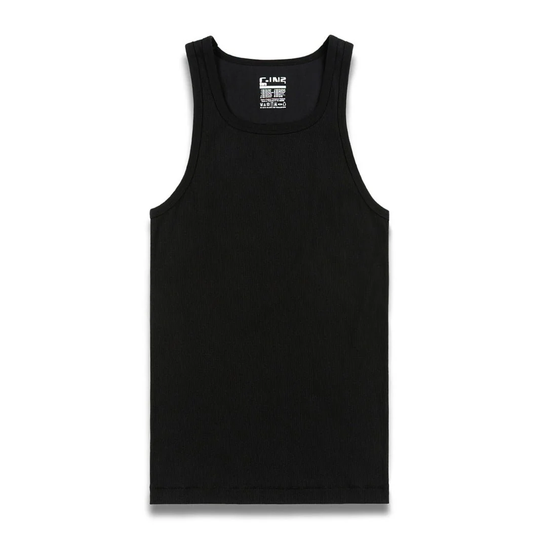 Layers Classic Ribbed Fitted Tank Black - Image 3