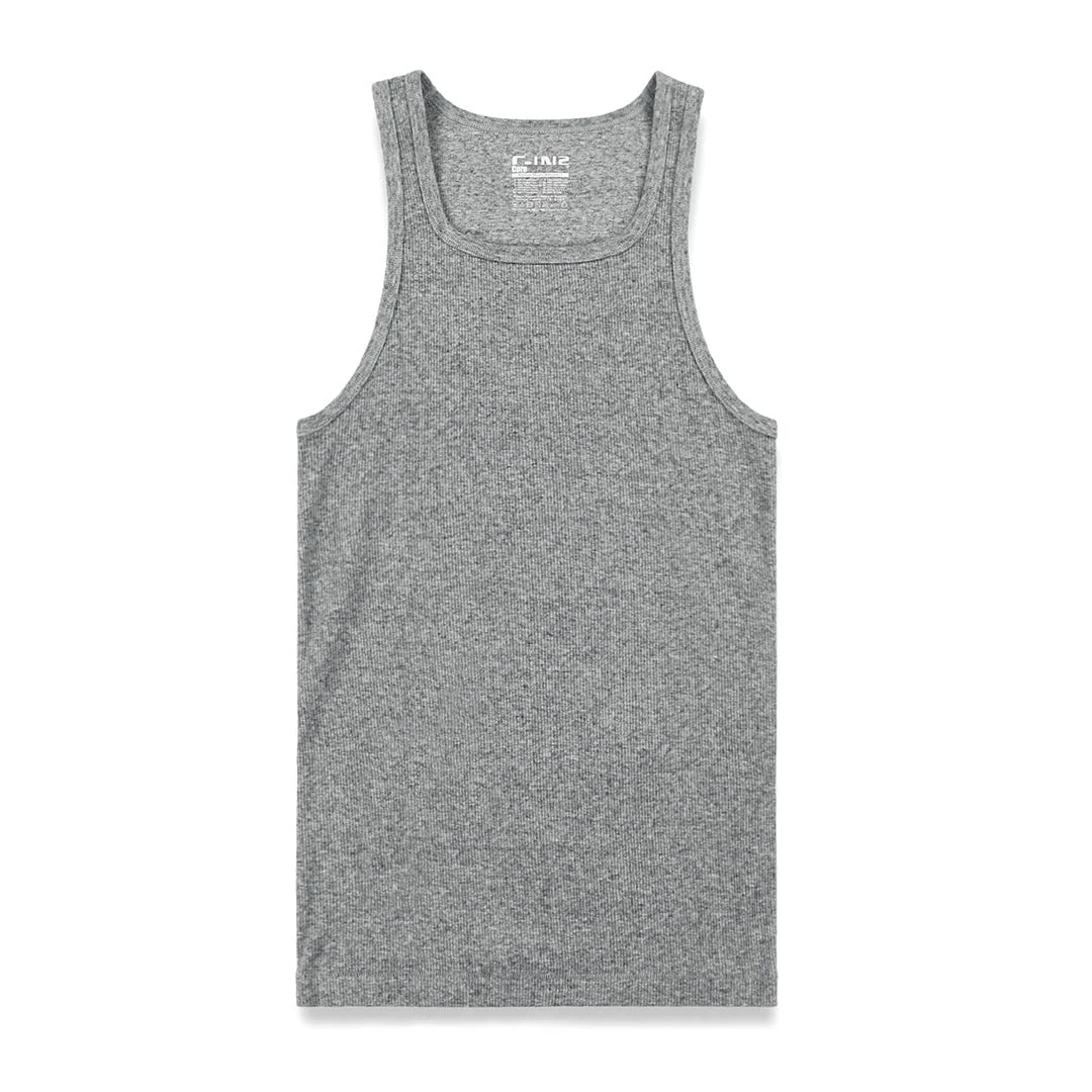 Layers Classic Ribbed Fitted Tank Grey Heather - Image 4