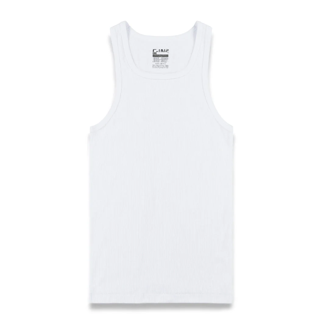 Layers Classic Ribbed Fitted Tank White - Image 4