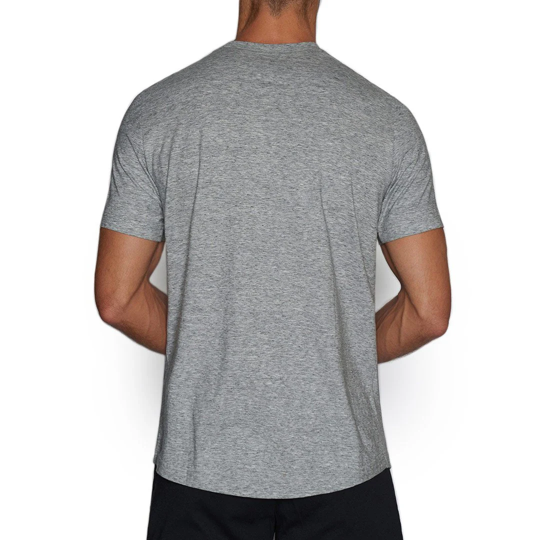 Perfect Pima Relaxed Deep V-Neck T-Shirt Grey Heather - Image 3